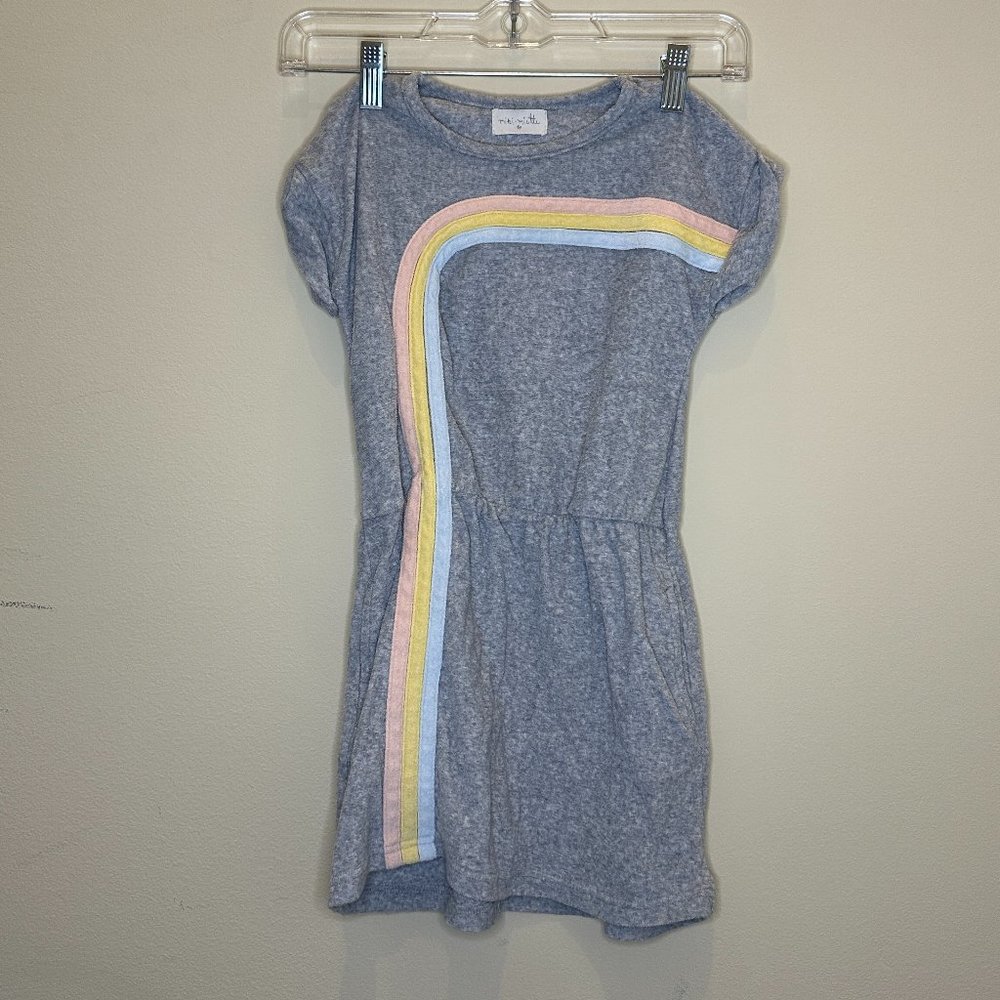 Girls Size 6 Terry Romper with rainbow detailing